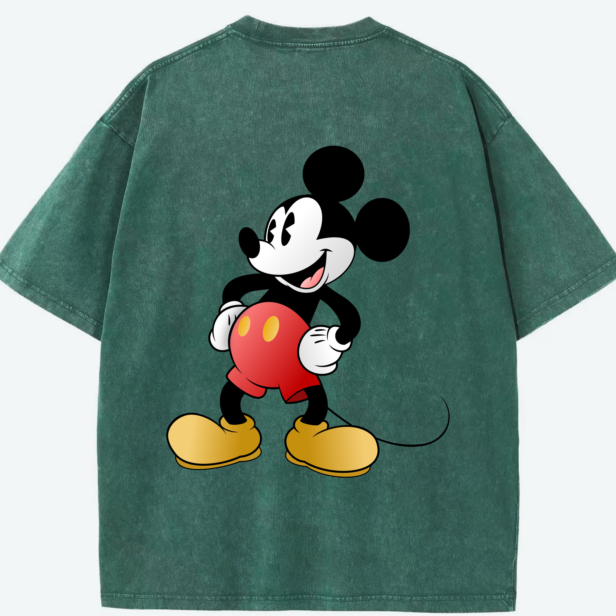 （画像用） ミッキーマウス Mickey Mouse 綿100% ヴィンテージ風 半袖Tシャツ（背面プリント）